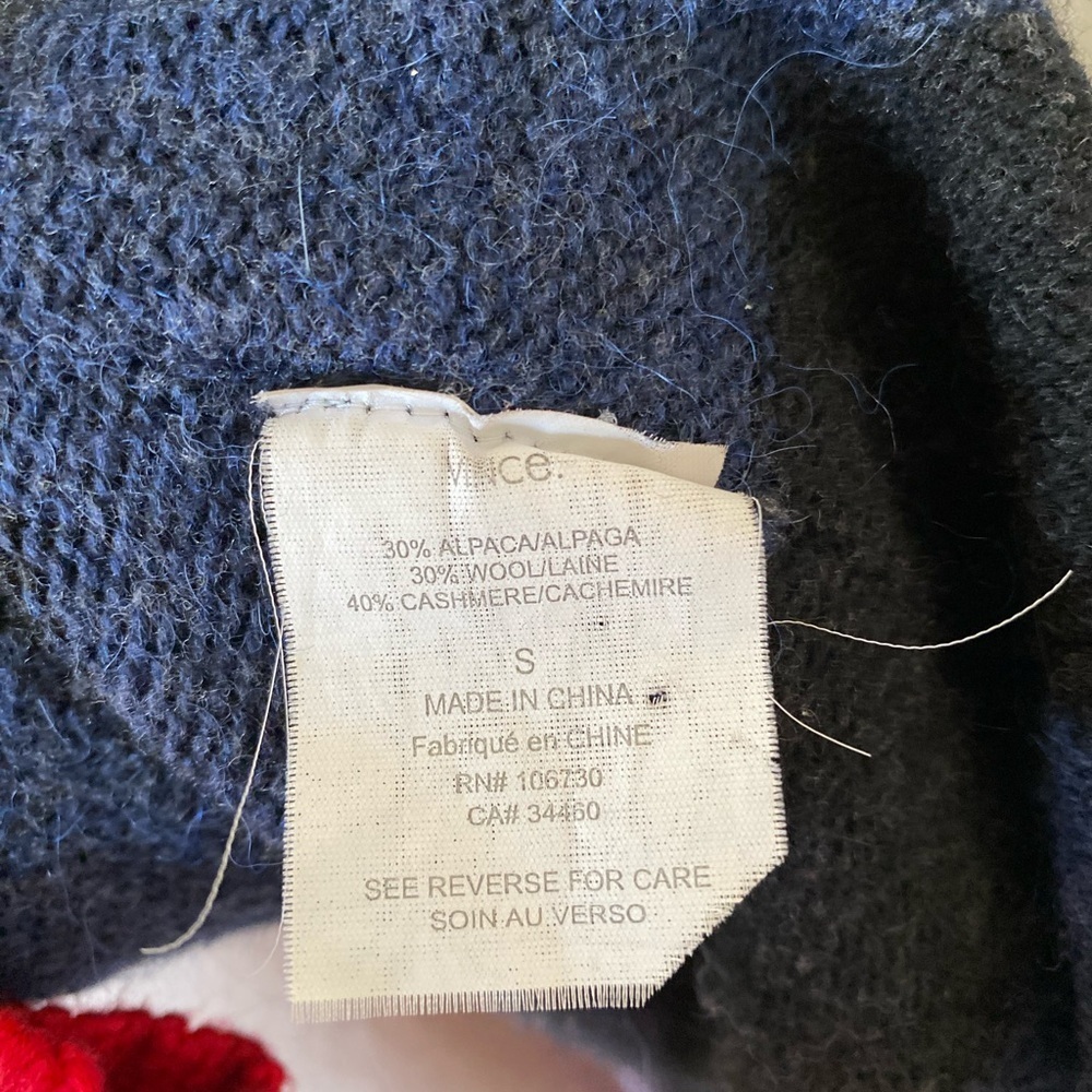 Vince Navy and Black Striped Cardigan wool alpaca & cashmere blended size s - Picture 7 of 10